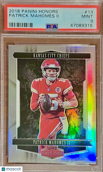 /99 PSA 9 Patrick Mahomes 2018 Panini Honors Silver Prizm Holo Refractor