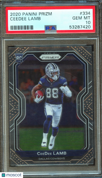 2020 Panini Prizm Ceedee Lamb #334 PSA 10