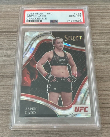 2022 Panini Select UFC #283 Aspen Ladd Octagonside Cracked Ice /8 PSA 10 GEM MT