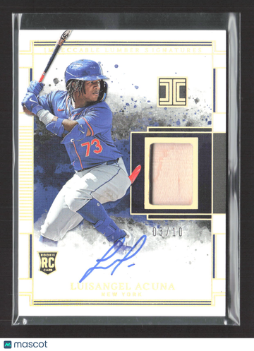 2025 Panini Impeccable Luisangel Acuna #ILS-LA /10 Bat Relic RC Authentic Memorabilia