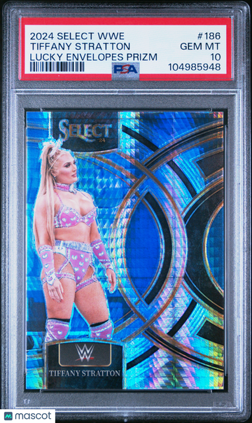 2024 Panini Select WWE Tiffany Stratton #186 Lucky Envelopes Prizm 2/8 PSA 10