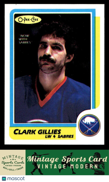 1986 Topps Clark Gillies "Blank Back"