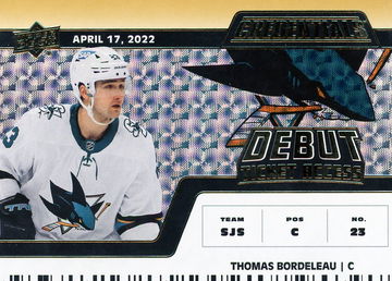 2022 Upper Deck Credentials Debut Thomas Bordeleau #169 /5