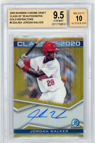 2020 Bowman Chrome Draft Jordan Walker Auto Gold Refractor Class of 20 BGS 9.5 GEM MINT 10 Autograph