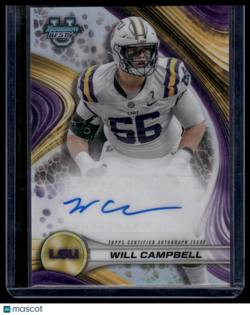 2024 Bowman University Best Will Campbell #BOA-WC Best of 2024 Autographs AU