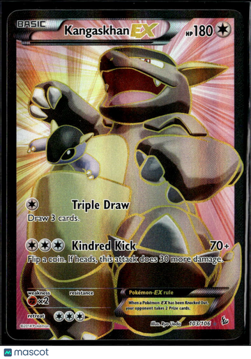 2014 Flashfire Kangaskhan EX Holo Rare #103/106