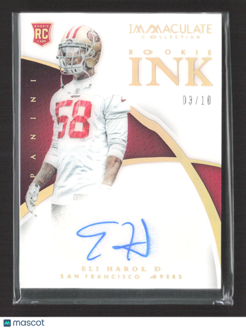 2015 Panini Immaculate Collection Rookie Ink Eli Harold #RI-EH /10 RC
