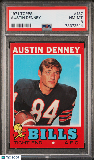 1971 Topps Austin Denney #187 PSA 8