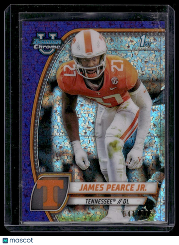 2024 Bowman University Chrome James Pearce Jr. #91 Purple Mini-Diamond Refractor SN