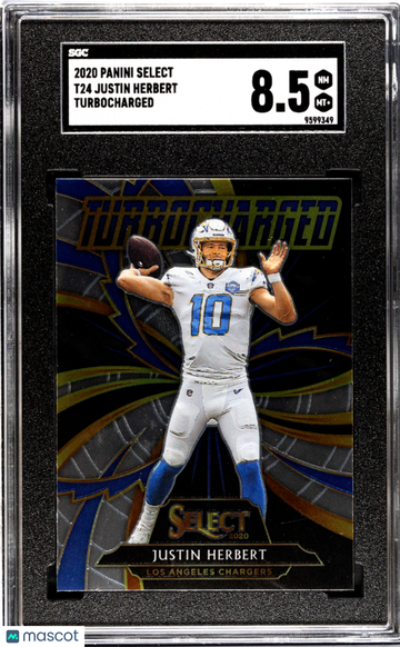 2020 Panini Select Justin Herbert #T24 Turbocharged SGC 8.5