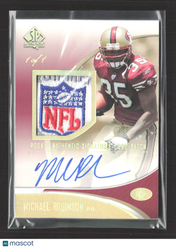 2006 Upper Deck SP Authentic Michael Robinson #250 Rookie Signature Logo Patch NFL Shield Patch Event-Worn Memorabilia