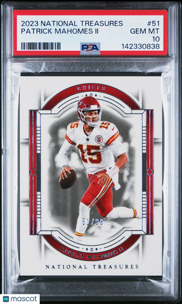 2023 Panini National Treasures Patrick Mahomes II #51 /99 PSA 10