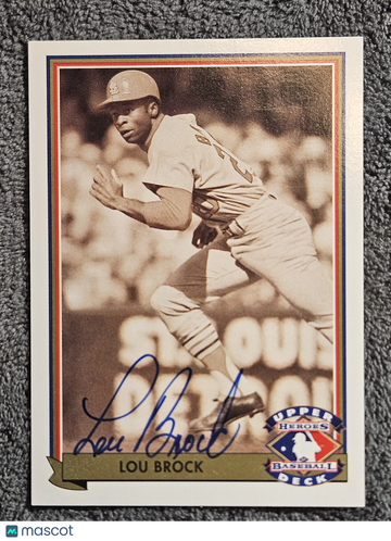 1991 Upper Deck Heroes of Baseball Lou Brock #H6 Pro Treat Autographs