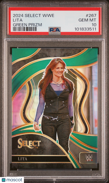 2024 Panini Select WWE Lita #267 Green Prizm PSA 10