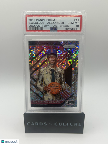 2018 Panini Prizm Luck Of The Lottery S. Gilgeous-Alexander #11 Fast Break PSA 10
