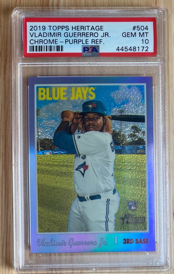 2019 Topps Heritage Chrome Purple Refractor VLADIMIR GUERRERO Jr. PSA GEM MINT 10 SP RC!