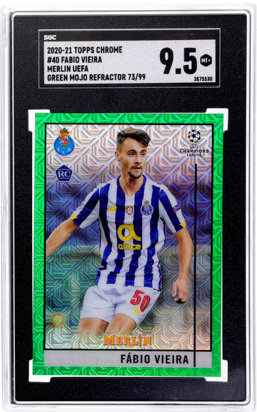 2020-21 Topps Chrome Merlin Fabio Vieira #40 73/99 SGC 9.5 RC Green Refractor