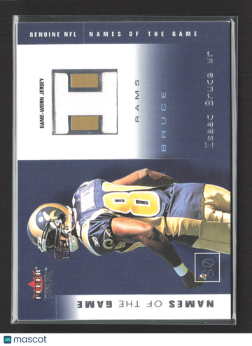 2002 Fleer Genuine Names of the Game Isaac Bruce #IB-NG Game-Worn Jersey 221/500