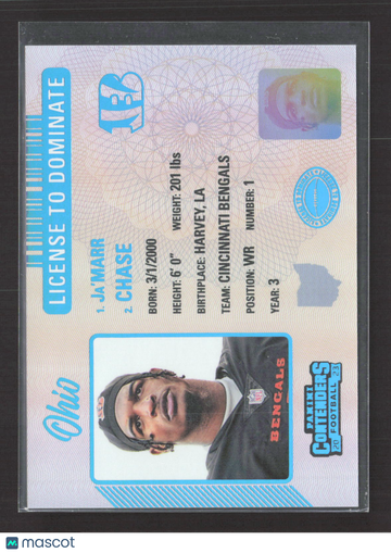 2023 Panini Contenders Football License to Dominate Ja'Marr Chase #9 Excellent Football Card