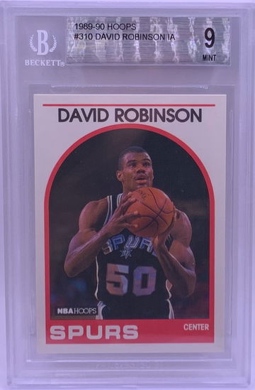 1989-90 DAVID ROBINSON THE ADMIRAL SPURS NBA Hoops #310 Rookie BGS 9 MINT RC