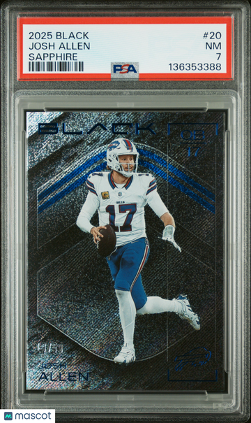 2025 Panini Black Josh Allen #20 Sapphire /50 PSA 7