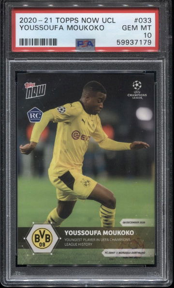 2020 Topps Now UCL #033 Youssoufa Moukoko PSA 10 *7179