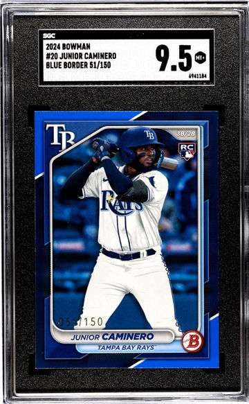 2024 Bowman #20 Junior Caminero Blue Border /150 SGC 9.5