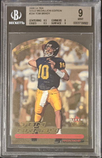 Tom Brady 2000 Ultra Gold Medallion Edition #234 Patriots RC BGS 9 