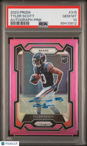 2023 Panini Prizm Tyler Scott #315 Autograph Pink Rookie PSA 10