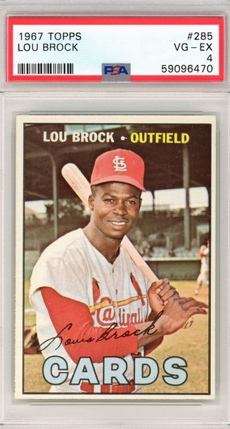 1967 TOPPS Lou Brock PSA 4