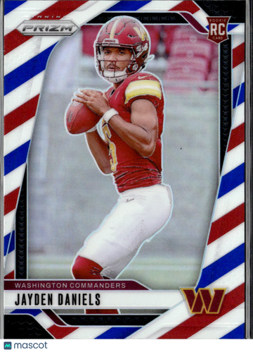 2024 Panini Prizm Football Jayden Daniels #347 Red White Blue RC