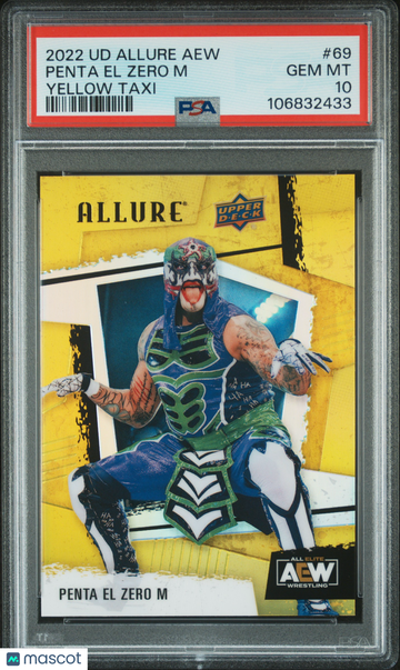 2022 Upper Deck Allure Aew Penta El Zero M #69 Yellow Taxi PSA 10