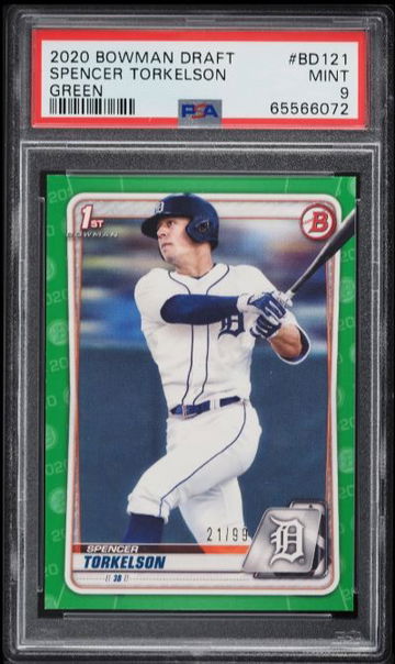 2020 Bowman Draft SPENCER TORKELSON GREEN /99 Tigers Rookie Card RC