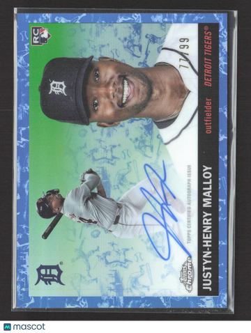 2025 Topps Chrome Platinum Baseball Justyn-Henry Malloy #CPA-JMA Blue RC
