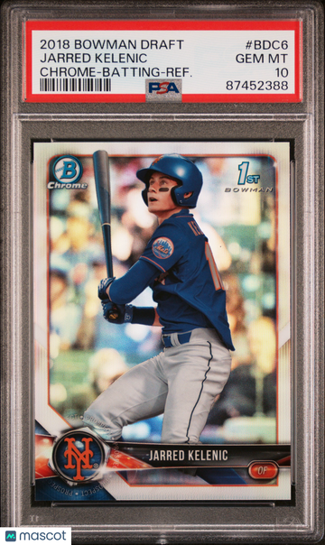 2018 Bowman Draft Jarred Kelenic #BDC6 Chrome Batting Refractor PSA 10
