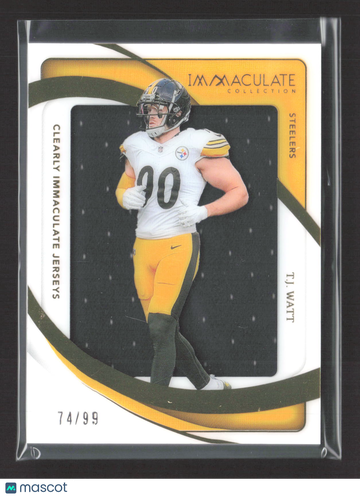 2024 Panini Immaculate Collection Clearly Immaculate Jerseys T.J. Watt #CIJ-TWT /99 Memorabilia Jersey