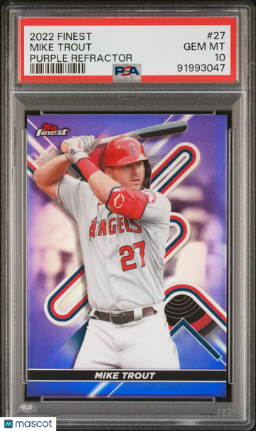 2022 Topps Finest Mike Trout #27 Purple Refractor PSA 10