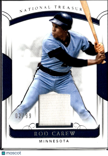 Rod Carew 2018 Panini National Treasures Game-used material /99 Minnesota Twins