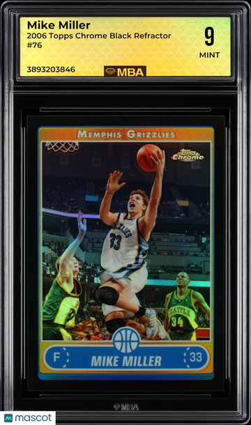 2006 Topps Chrome Mike Miller #76 Black Refractor MBA 9