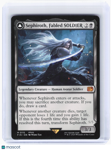 FINAL FANTASY Sephiroth, Fabled SOLDIER // Sephiroth, One-Winged Angel Nonfoil Mythic #115
