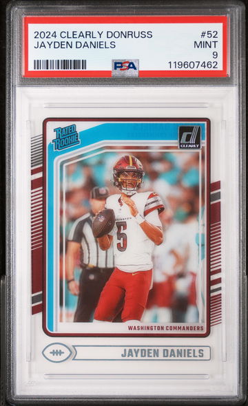 2024 Panini Clearly Donruss Jayden Daniels #52 RC PSA 9
