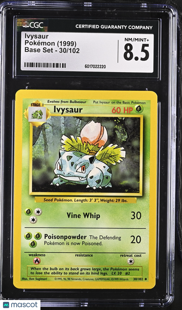 1999 Pokemon Base Set Ivysaur 30/102 CGC 8.5 #30/102