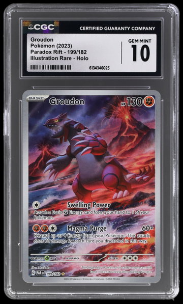 2023 Pokemon Scarlet And Violet Paradox Rift Groudon Illustration Rare CGC 10