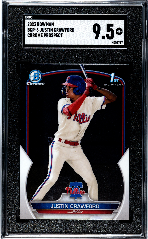 2023 Bowman Justin Crawford #BCP-3 CHR. Pros. SGC 9.5