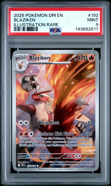 2025 Pokemon Destined Rivals Illustration Rare Blaziken #192 PSA 9