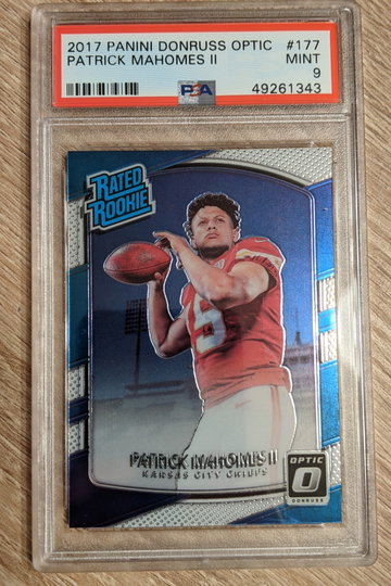 Patrick Mahomes 2017 Optic #177 PSA 9