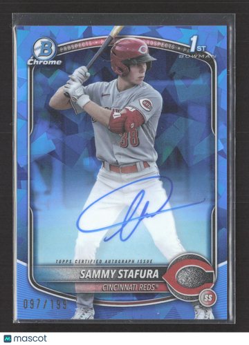 2024 Topps Bowman Chrome Sammy Stafura #CPS-SS Blue Sapphire Refractor /199