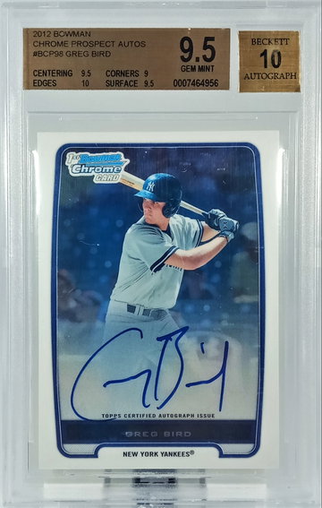 2012 Bowman Chrome Greg Bird Auto