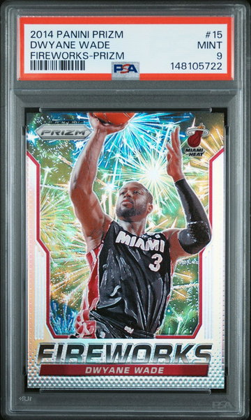 2014 Panini Prizm Fireworks Dwyane Wade #15 PSA 9