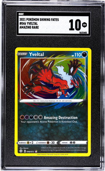 2021 Pokemon Shining Fates #046 Yveltal Amazing Rare SGC 10